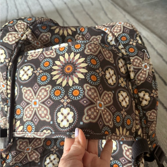 Vera Bradley Brown and Orange Floral Backpack - Picture 9 of 9